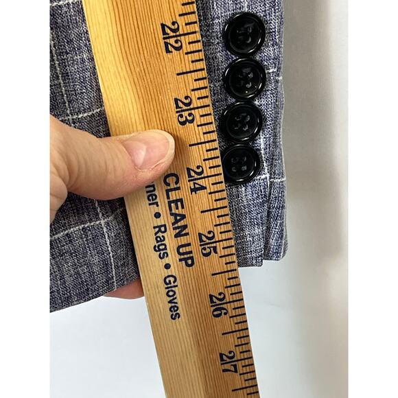 PJ Paul Jones Men’s XXL Blue White Windowpane Check 2 Button Long Sleeve Blazer - Picture 7 of 9